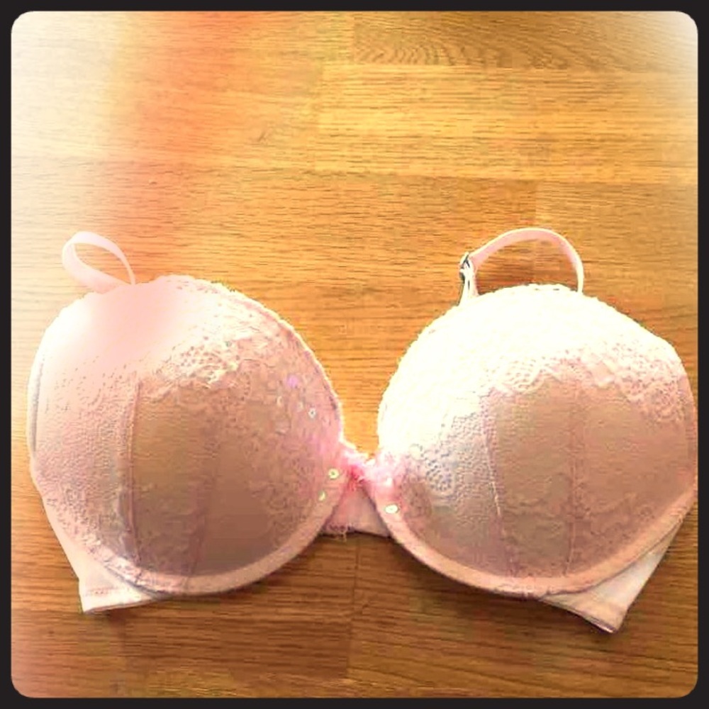 🔥GILLY HICKS PUSH 'EM UP PLUNGE SEQUIN BRA SZ 34D